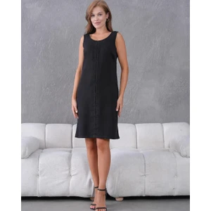 100% Tencel Kumaş Siyah Kadın Elbise