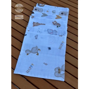 Ftbabycollection %100 Pamuk Müslin Ağız Mendili , Ağız Bezi , Ter Mendili Pamuk Çift Katlı 7'li PAKET 22X20 CM