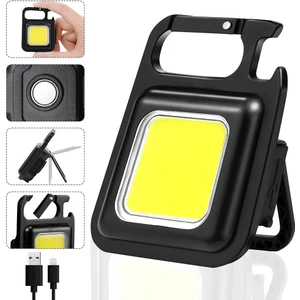 Cob Çok Işlevli Şarj Edilebilir Mini LED Anahtarlık El Feneri