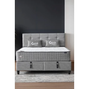 Mimoza Modeli Çift Kişilik Full Ortopedik Yataklı Sandıklı Baza ve Başlık Takımı 3 lü Set