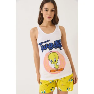 Kadın Tweety Baskılı Şortlu Pijama Takımı