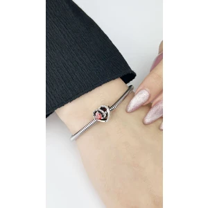 Ne10 Takı Kalp, Zirkon Taş, Sonsuz Aşk, Pan Bileklik için Çelik Charm 19 Gümüş Renk (BİLEKLİK DAHİL DEĞİL!!)