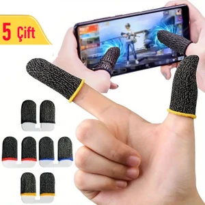 Oyun Eldiveni Fiber Oyuncu Eldiveni Parmak Ucu Parmaklık Pubg (5 Çift (10 Adet))