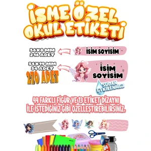 Okul Etiketi Kalem Defter Etiketi Özel Isim Yazılabilen Etiket Seti SET10