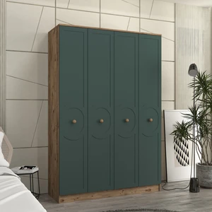 Luna 4 Kapaklı Bazalı Gardırop Tamamı Mdf