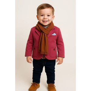 Blazer Ceket, Gömlek, Fular, Pantolon, Kemer 5'li Erkek Çocuk Takım