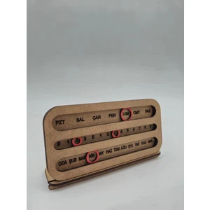 Masa Üstü Ahşap Perpetual Sonsuz Takvim Ham Mdf (Boyanabilir) 12 cm x 9 cm