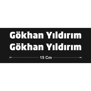 Kişiye Özel 2 Adet Isim Soyisim El Yazısı Araba Motosiklet Sticker (Sans Font)