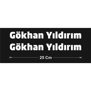 Kişiye Özel 2 Adet Isim Soyisim El Yazısı Araba Motosiklet Sticker (Sans Font)