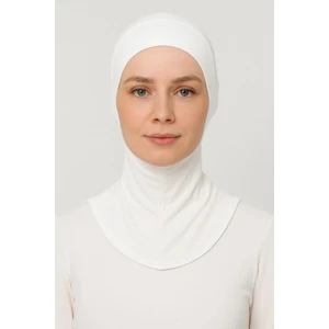 Kadın Tesettür Pratik Boyunluklu Ninja Bone Beyaz Sporcu Bone