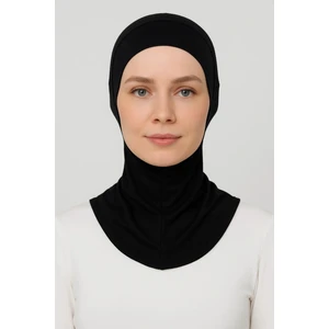 Kadın Tesettür Pratik Boyunluklu Ninja Bone Siyah Sporcu Bone