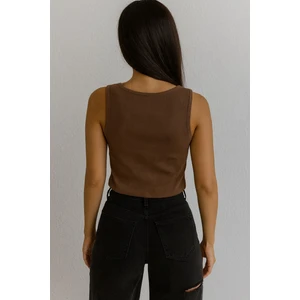 Kalın Askılı Kadın Crop Atlet