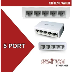 5 Port 10 / 100 Mbit Internet Hub Hup Çoğaltıcı Ethernet Switch Kablo Dağıtıcı Splitter