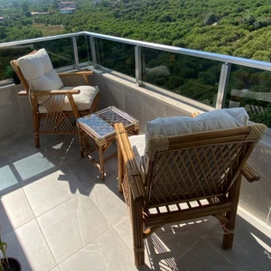 2 Kişilik Bambu Balkon Bahçe Teras Mutfak Seti