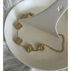 Badelis Çelik Gold Beşli Yonca Bileklik