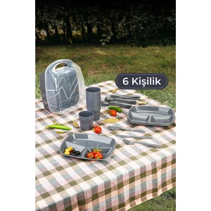 6 Kişilik Çantalı Piknik Seti