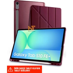 Samsung Tab S10 Fe Plus 13,1 Inch  Uyumlu Trifolding Kalem Bölmeli Standlı Uyku Modlu Kılıf