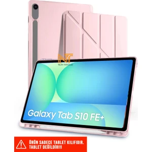 Samsung Tab S10 Fe Plus 13,1 Inch  Uyumlu Trifolding Kalem Bölmeli Standlı Uyku Modlu Kılıf