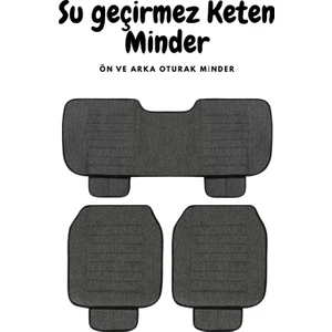 Cupra Formentor 2020–SONRASI Uyumlu Lüks Kalite Sıvı Geçirmez Keten Oturak Minder 3'lü Füme