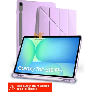 Samsung Tab S10 Fe Plus 13,1 Inch  Uyumlu Trifolding Kalem Bölmeli Standlı Uyku Modlu Kılıf