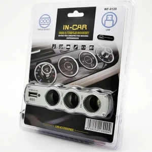 Renault 22 Uyumlu 3 Port + 1 USB Oto Araç Çakmaklık Çoğaltıcı Çoklayıcı