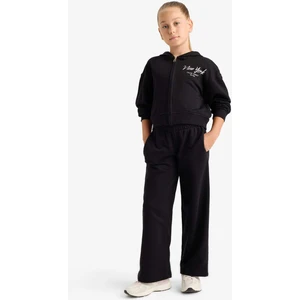 Kız Çocuk 2'li Takım Baskılı Kapüşonlu Sweatshirt Eşofman Altı E6417A825AU