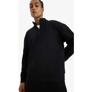 Boxy Fit Dik Yaka Yarım Fermuarlı Skuba Dalgıç Kumaş Sweatshirt E9363AX25AU