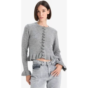 Regular Fit Bisiklet Yaka Triko Hırka