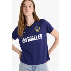 MLS Regular Fit V Yaka Baskılı Forma Kumaşı Kısa Kollu Tişört F8634AX25HS