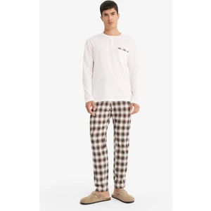 Pijama Takımı Regular Fit Uzun Kollu Üst Kareli Uzun Alt F7488AX25AU