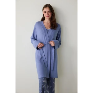 Indigo Hailee Yumuşak Uzun Kollu Sabahlık