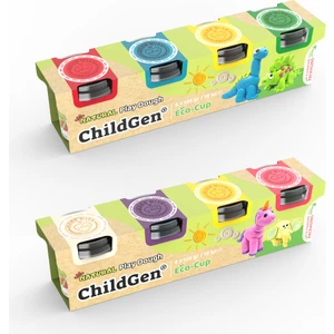 Doğal Oyun Hamuru Ecocup - (125 Grx4) 2x4'lü Set - Unicorn/dinozor