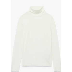 Slim Fit Viskon Kumaş Uzun Kollu Balıkçı Yaka Tişört