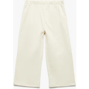 Şardonlu Pamuklu Beli Lastikli Geniş Paça Eşofman Altı