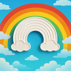 Gökkuşağı Figür Boyama Seti – 4 Renk Boya + 1 Fırça | Çocuk Eğitici Hobi Plakası (12 Cm)