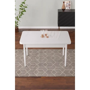 Vera 70X110 Mdf Beyaz Renk Ahşap Ayaklı Sabit Üst Kalite Mutfak Masası, Yemek Masası, Salon Masası