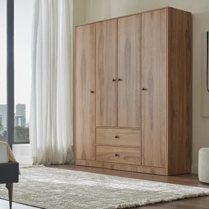 Enza Home Kalinsta 4 Kapaklı Gardırop - Ceviz