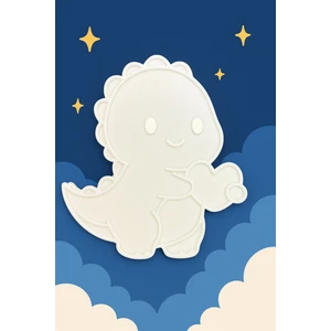 Sevimli Dino Figür Boyama Seti – 4 Renk Boya + 1 Fırça | Çocuk Eğitici Hobi Plakası (12 Cm)