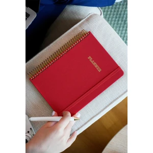 Victoria's Journals A5 Spiralli Keten Süresiz Planlayıcı Ajanda,lastikli .cepli Kırmızı