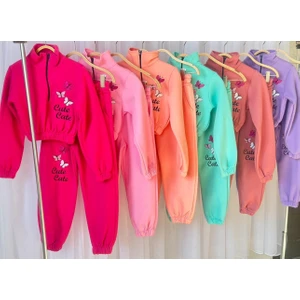 Gala Stil Gala Kız Çocuk Kelebek Işlemeli Crop Eşofman Takımı