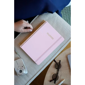Victoria's Journals A5 Spiralli Keten Süresiz Planlayıcı Ajanda,lastikli .cepli Pembe