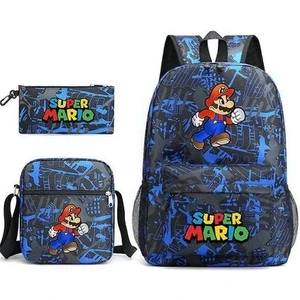 3pcs/set Super Mario Satchel Anime Rucksack Okul Çantası Pencil Torbası E Birikme Bag (Yurt Dışından)