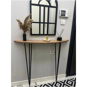 Pinhal Home Yarım Ay Oval Kenar Atlantik Çam 100CM Siyah Ayak