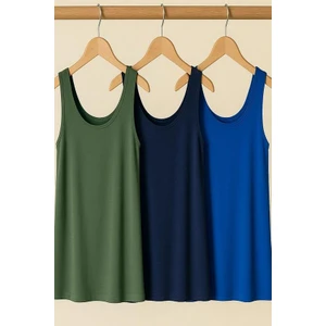 3 Adet A Kesim Büyük Beden Pamuklu Kalın Askılı Atlet Tişört