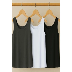 3 Adet A Kesim Büyük Beden Pamuklu Kalın Askılı Atlet Tişört