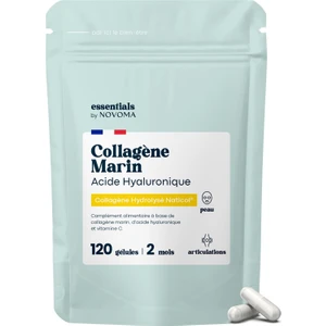 Marine Kolajen + Hyaluronik Asit & Vitamin C – Tip 1 Hidrolize Kolajen – 2 Aylık Kür, 120 Kapsül – Cilt, Saç, Tırnak ve Eklemsağlığı Için – Novoma Fransa Üretimi