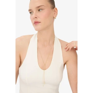 Reis x DeFacto 14 Ayar Altın Kaplama Twilight Spark Kadın Sallantılı Gold Damla Y Kolye F3961AXNS