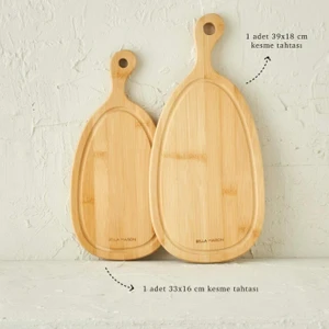 Lia 2'li Bambu Kesme Tahtası Seti Naturel