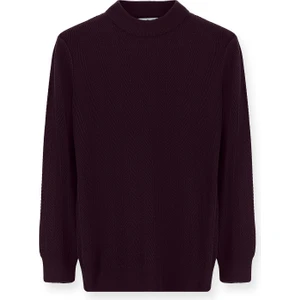 Yarım Balıkçı Yaka Slim Fit Dar Kesim Desenli Pamuklu Triko Kazak