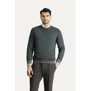 Bisiklet Yaka Slim Fit Dar Kesim Desenli Triko Kazak